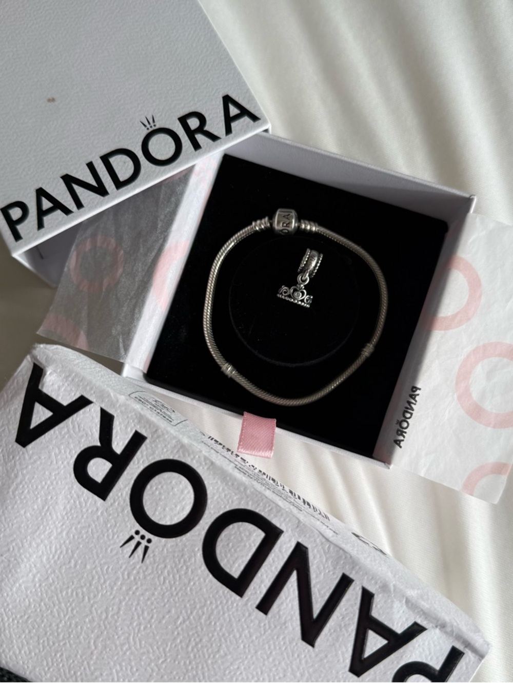 Pandora Bracelet + Crown Charm Set – Sterling Silver S925 ALE
